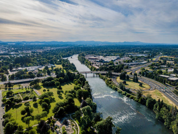 Top view of the city of Eugene